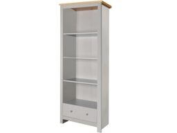 Emerald Bookcase with drawer in Oak Grey, 35x72x180cm (DxWxH)