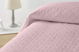 Degrees home - LISO Bedspread - 100% Polyester Microfiber - Lightweight & Soft - For All Seasons - Breathable - Easy Care - Ultrasonic Technology for Durability - 180 x 260 cm - Pink