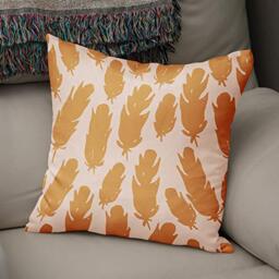 Bonamaison Decorative Cushion Cover Orange & Off White, Throw Pillow Covers, Home Decorative Pillowcases for Livingroom, Sofa, Bedroom, Size: 43X43 Cm - Designed and Manufactured in Turkey