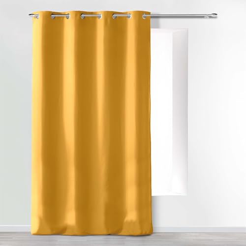 Douceur d'Intérieur, Curtain with Eyelets (140 x 260 cm) Absolute Ochre Microfibre