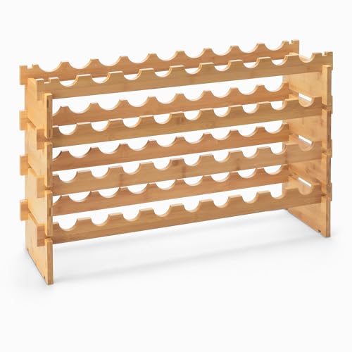 Amazon Basics Stackable Bamboo Wine Rack, 36 Bottle Capacity