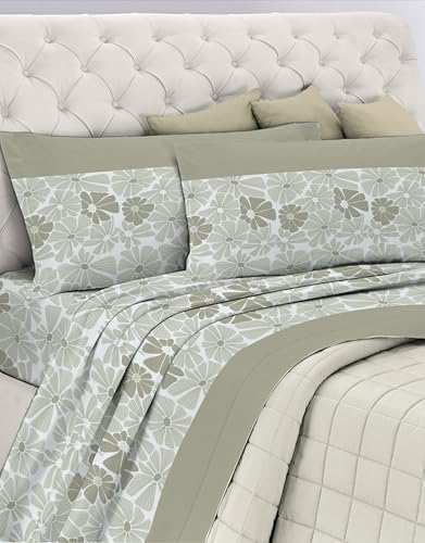 GEMITEX Cotton Bed Set, 100% Breathable Cotton Free of Harmful Substances, Certified Quality Standard 100 by OEKO-TEX Confidence in Textile, Double Bed, G25/Taupe, Designed in Italy