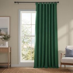 HPD Half Price Drapes Extra Wide Linen Room Darkening Curtain (1 Panel) 100 X 96, BOCH-LN21327-96-DW, Key Green