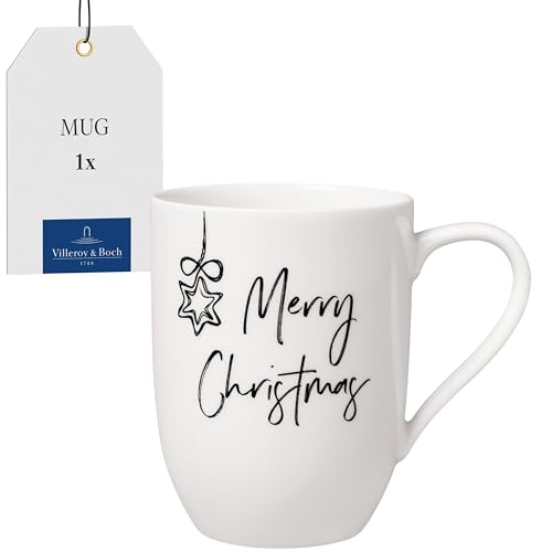 Villeroy & Boch - Statement Mug Merry Christmas 11.5 x 8 x 10.5 cm, Premium Porcelain, White