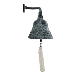 Assorted Bar Accessories – Wall Mounted Bar Bell Nautical Decorations – Unique Green Bell with Crisp Loud Sounds Ideal for Christmas, Reception, Pubs 4 Inch