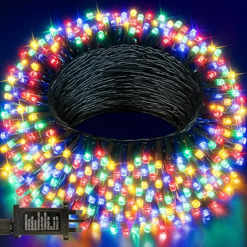 Festive Fix Christmas Tree Lights 10m 100 LED – Mains Powered Fairy String Lights for Indoor & Outdoor Use – Waterproof Decorative Lights for Home & Garden