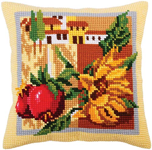 Collection D'Art Cushion KIT/TUSCANY/40 X 40, Cotton Acrylic, Multi, 40 x 40cm