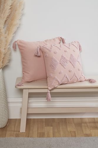 Rapport Home Geometric Tufted Cushion Cover - Juniper Blsuh Pink Cushion Cover