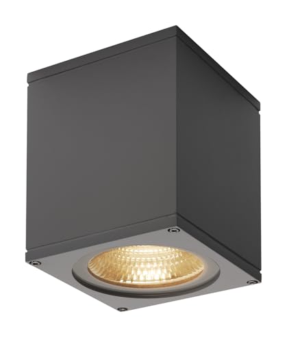 SLV Surface-Mounted Wall Light Big Theo Wall/Illumination for Walls, Paths, entrances, Surface-Mounted Outdoor Light, Garden lamp / IP44 3000K 21W 2000lm Anthracite 24 Degrees