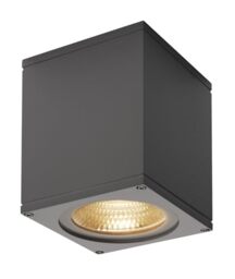 SLV Surface-Mounted Wall Light Big Theo Wall/Illumination for Walls, Paths, entrances, Surface-Mounted Outdoor Light, Garden lamp / IP44 3000K 21W 2000lm Anthracite 24 Degrees