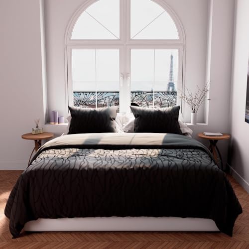 Intemporel Soleil d'Ocre Tuft Bedding Set 240 x 220 cm Anthracite