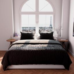 Intemporel Soleil d'Ocre Tuft Bedding Set 240 x 220 cm Anthracite