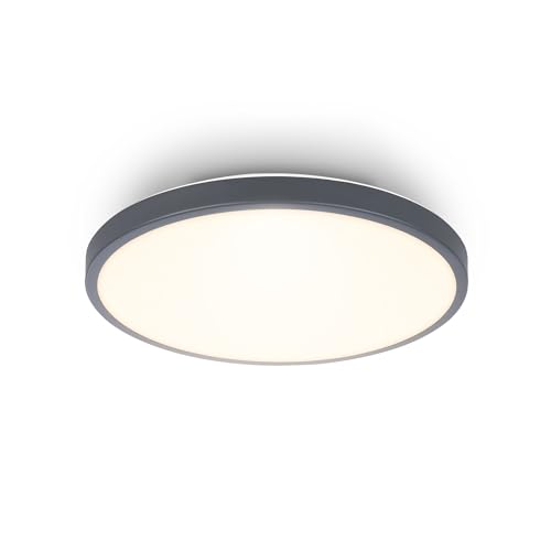 BRILONER - LED Ceiling Light with Decorative Cover, Warm White Colour, LED, Living Room, Bedroom, Lounge, 24x6 cm, matt Nickel