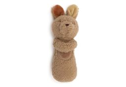 Jollein Baby Rattle - Kangaroots - Soft Fabric Kangaroo Rattle - Coral Fleece & Velvet - Hand Washable - Baby Toy - Stimulates Senses & Motor Skills