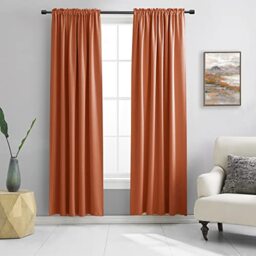 "DONREN Long Blackout Curtains for Bedroom,Length Thermal Insulated Energy Saving Curtain for Large Window Door (Burnt Orange 52"" x 96"", 2 Panels)"