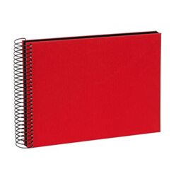 goldbuch Bella Vista 20993 Spiral Album, Photo Album 24 x 17 cm, Photo Album with 40 Black Pages, Linen Memory Album, Photo Book for Pictures and Photos for Gluing, Red