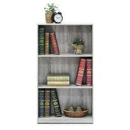 Furinno BASIC Book Shelf, 3-Tier Bookshelf with Open Shelves, Standing Bookcase, 23.62 x 55.4 x 100.33 cm, for Organization and Storage, for Living Room, Bedroom, Home Office, French Oak