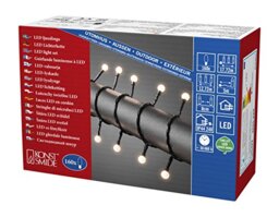 Konstsmide LED Berry Christmas Lights/Outdoor or Indoor (IP44) Fairy Lights / 160 Warm White Diodes/Black Cable String Lights
