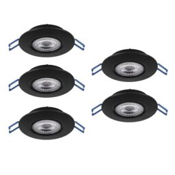 Eglo Set of 5 LED recessed spotlights Cedrez, Ø 9 cm