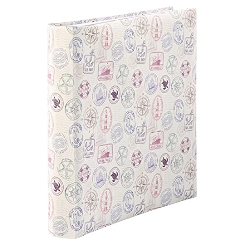 Hama Photo Album with Holiday Design (Jumbo Photo Book 30x30 cm, Photo Album with 100 white pages, DIY Scrapbook for Pasting, Picture Album for Vacation Photos) beige/multi-colored