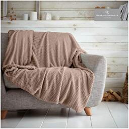 GC GAVENO CAVAILIA Waffle Popcorn King Throw Soft Honeycomb Textured Blanket for Sofa and Bed - Lightweight, Fluffy and Easy Care Bedspread - Cosy, Warm Throw for All Seasons, Oyster, 200x240 cm