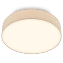 Briloner - LED Ceiling Light with Fabric Shade, 24W 2600lm, 3000K Warm White, Ceiling Lights Living Room, LED Lights for Bedroom, Kitchen Light, 38 x 10.5 cm, Beige