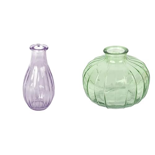 Talking Tables Lilac Glass Bud Vase for flowers, s & Talking Tables Green Glass Bud Vase for flowers, s Table Decor Bundle