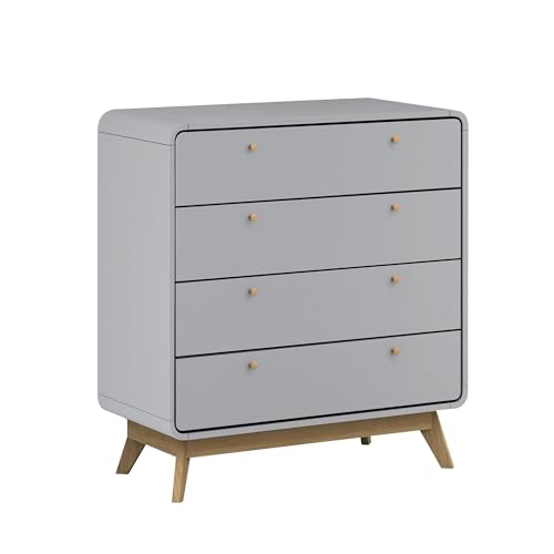 DHP Furniture Cassie Dresser with 4 Drawers Grey 39x80x88cm (DxWxH)