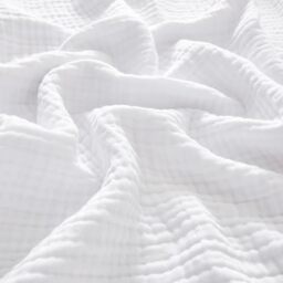 "PHF 100% Cotton Muslin Blanket King Size 108"" x 90"", 4-Layer Lightweight and Breathable Blanket for Summer, Luxuriously Soft Gauze Bedding for Bed, Natural Minimalism Style, White"