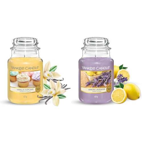 Yankee Candle Scented Candle - Vanilla Cupcake & Lemon Lavender Large Jar Candle - Up to 150 Hours Burn Time