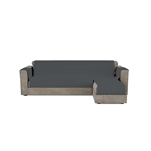 Italian Bed Linen MB home basic Sofa Cover with Peninsula, Dark Grey, 190 cm
