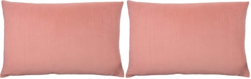 furn. Contra Cushion Cover ??? Luxuriously Soft Velvet Case With Plain Reverse (Blush ??? 40x60cm) (Pack of 2)