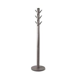 Umbra Flapper Coat Rack With 9 Flip-Down Hooks, Clothing Hanger, Umbrella Holder, and Hat Organizer, Great for Entryway, Black/Walnut