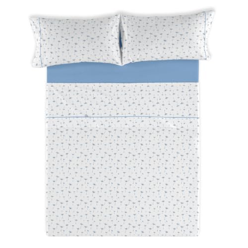 Alexandra House Living Set of sheets Estelia Blue Bed 200 4 Pieces D1602145 - EAN: 8434441070810