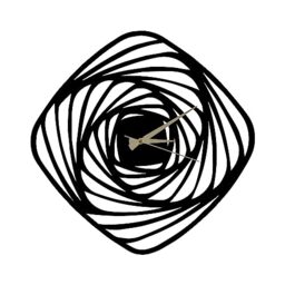 WELL HOME MOBILIARIO & DECORACIÓN Decorative Metal Wall Clock with Flower Style, Black/White, 50x50