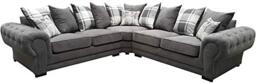 Corner Sofa Dorado Fabric Grey Brown Cream Designer Scatter Cushions Living Room Furniture (Grey)