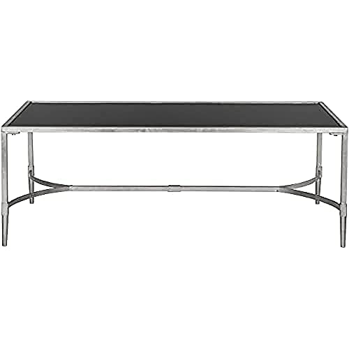 SAFAVIEH Glam Accent Table with Iron Legs, in Gold and Clear, 66 X 127 X 45.72