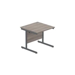 Heavy Duty Rectangular Office Desk, Steel Frame, 120kg Weight Tolerance, 25mm FSC® Top with Modesty Panel – 800 x 800mm, Alaskan Grey Oak