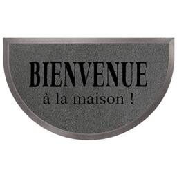 Tapis Déco PVC Half Moon Door Mat, PVC, Grey/Black, 45x1x75 cm