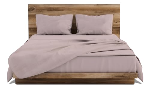 GEMITEX Bed Set Made in Italy in 100% Cotton, Plain Colour, Double Size, Cotton Line, Cyprus Pink, with Anti-Pilling and Hypoallergenic Treatment