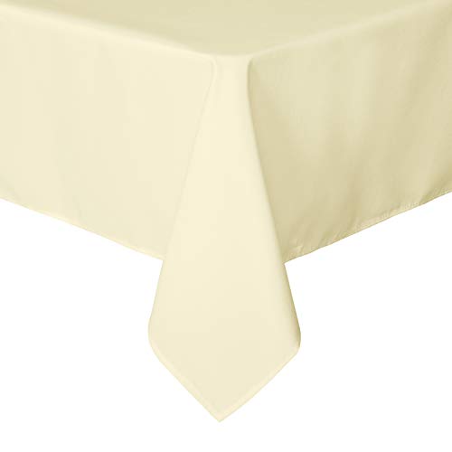 sancua Rectangle Tablecloth - 70 x 108 Inch - Stain and Wrinkle Resistant Washable Polyester Table Cloth, Decorative Fabric Table Cover for Dining Tables, Buffet Parties and Camping, Beige