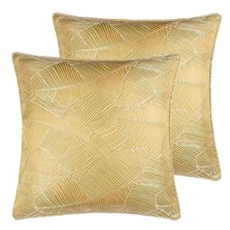 furn. Wylder Seymour Feather Filled Cushions Twin Pack, Gold, 50 x 50cm