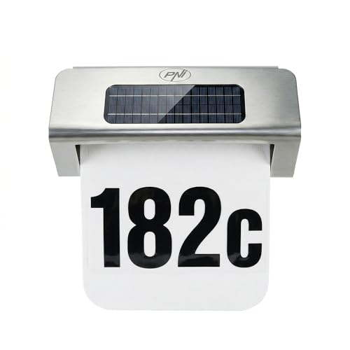 PNI Greenhouse WS20 LED Solar lamp for Property Number Lighting, Wall mounting