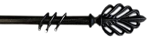 kippen 1304NX Extendable Curtain Pole from 120-200 cm. Antique Black Leaf Model