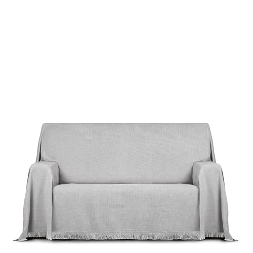 ECOMMERC3 - Alessia Multi-purpose Plaid Size 230 x 260 cm – Multi-purpose Bedspread Grey Decorative Bedspread for Sofa and Bed