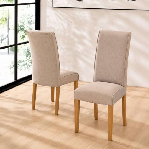 Julian Bowen Valencia Dining Chair, Set of 2, Upholstered Cream - W47 x D60