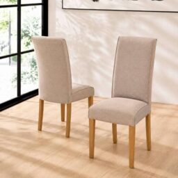 Julian Bowen Valencia Dining Chair, Set of 2, Upholstered Cream - W47 x D60