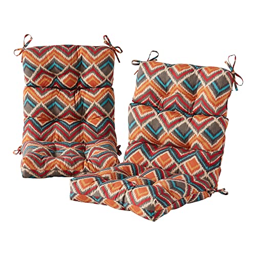 Greendale Home Fashions Outdoor 44 x 22-inch High Back Chair Cushion, Set of 2, Aztec 2 Count