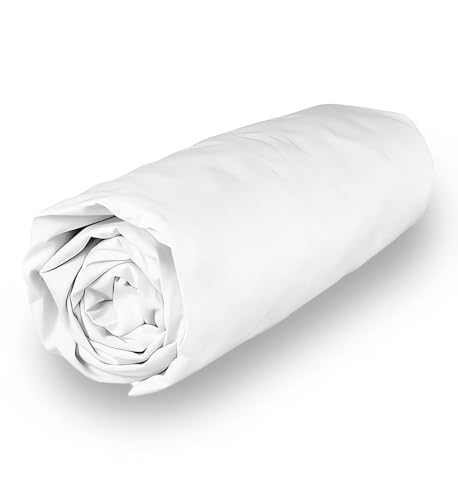 Soleil d'ocre, Polycotton Fitted Sheet 140 x 200 cm Percale White