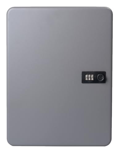 Pavo - Key Cabinet with 130 Hooks with Combination Lock, Dimensions: 8 x 28 x 37 cm Dark Grey / 130 Keyrings Included, 8032600